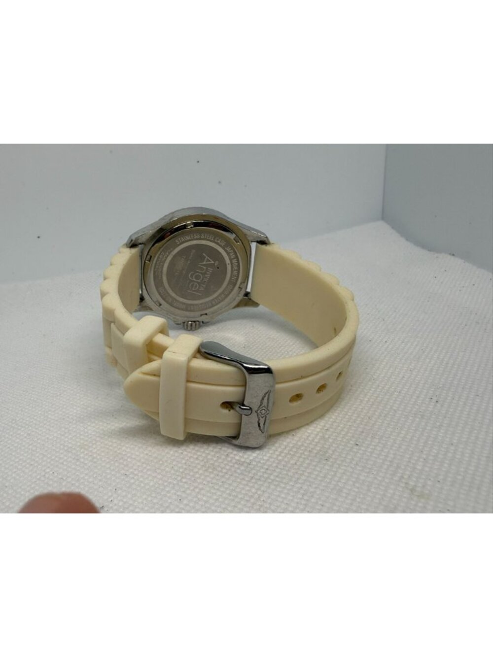 Invicta Angel Womens Quartz Watch Cream Silicone Strap Model 27101 Water Resista - Picture 9 of 11